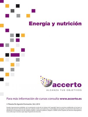 cover image of Energía y nutrición